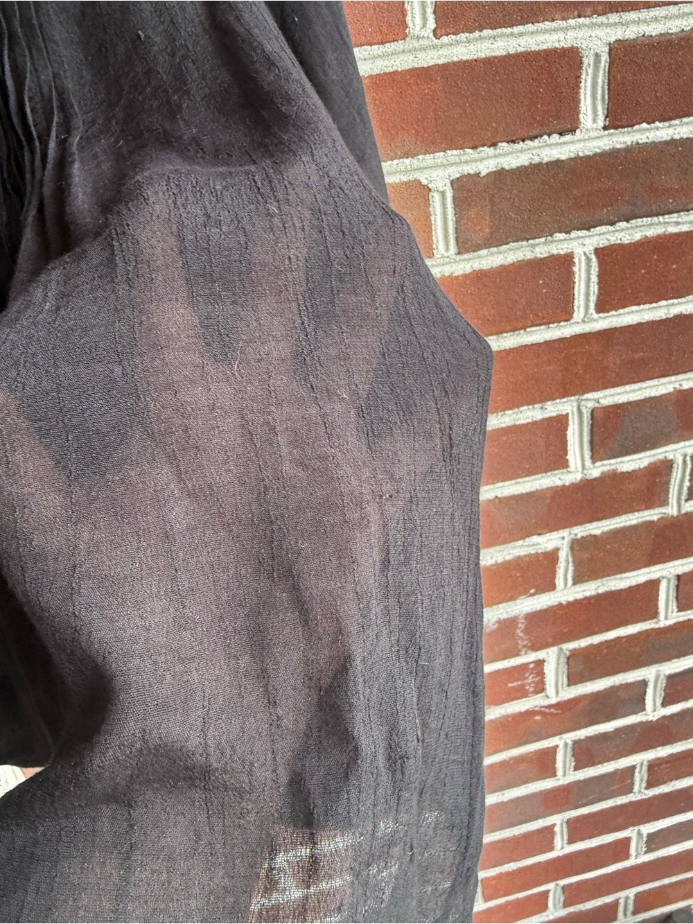 Fever Black Sheer Viscous Blend Summer Button Down Top L - Picture 4 of 10